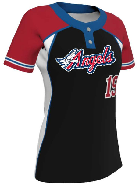 Juice Series - Premium "Stunner" Custom Sublimated 2 Button Softball Jersey 2 Button Jerseys All Sports Uniforms
