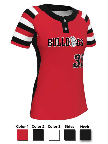 Juice Series - Premium "Platoon" Custom Sublimated 2 Button Softball Jersey 2 Button Jerseys All Sports Uniforms
