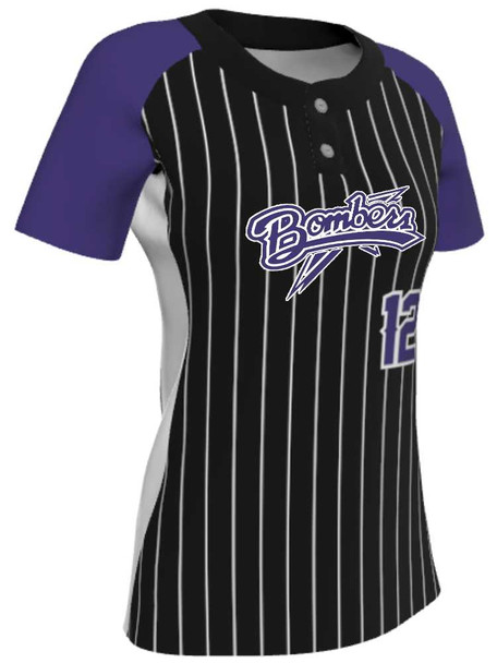 Juice Series - Premium "Base Hitter" Custom Sublimated 2 Button Softball Jersey 2 Button Jerseys All Sports Uniforms