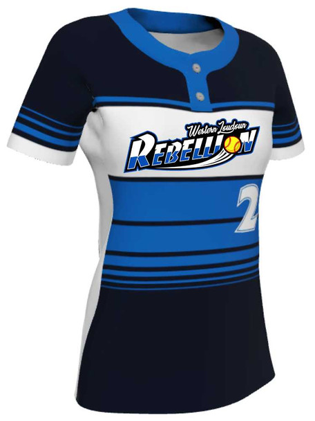 Juice Series - Premium "On Deck" Custom Sublimated 2 Button Softball Jersey 2 Button Jerseys All Sports Uniforms