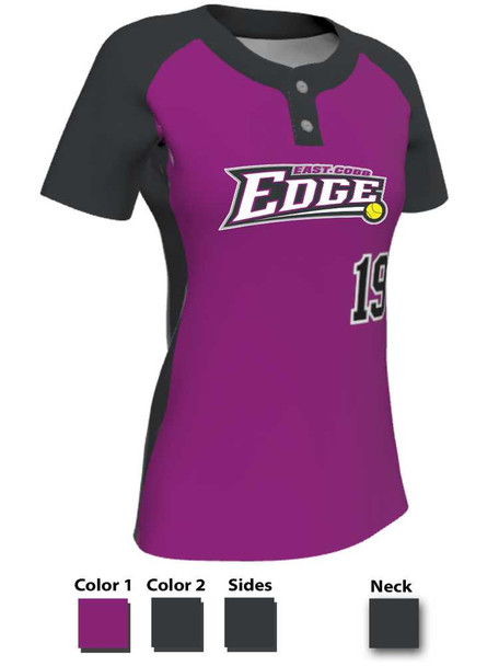 Juice Series - Premium "Curve" Custom Sublimated 2 Button Softball Set 2 Button Sets All Sports Uniforms