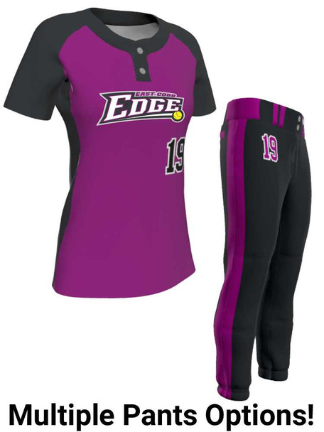 Juice Series - Premium "Curve" Custom Sublimated 2 Button Softball Set 2 Button Sets All Sports Uniforms