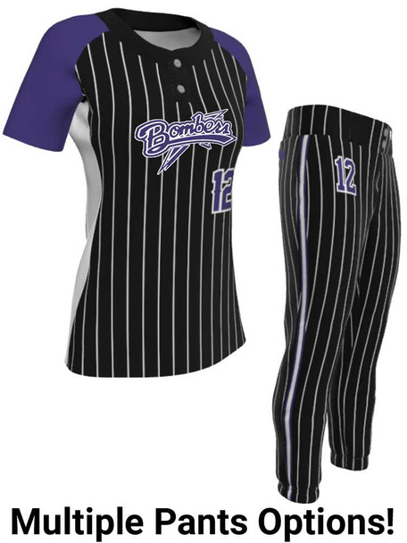 Juice Series - Premium "Base Hitter" Custom Sublimated 2 Button Softball Set 2 Button Sets All Sports Uniforms
