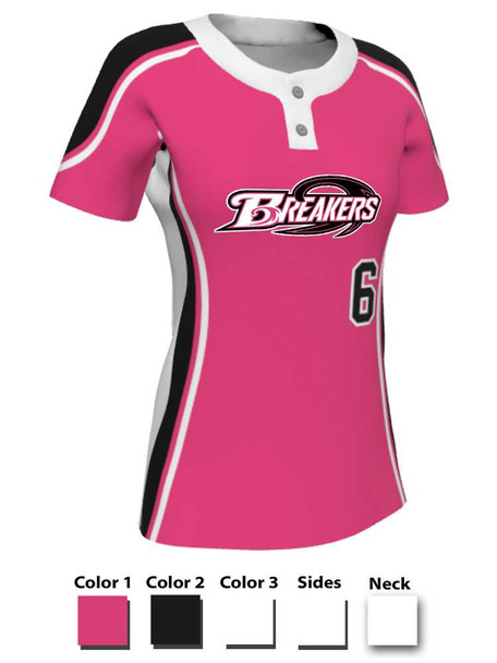 Juice Series - Premium "Round Third" Custom Sublimated 2 Button Softball Set 2 Button Sets All Sports Uniforms