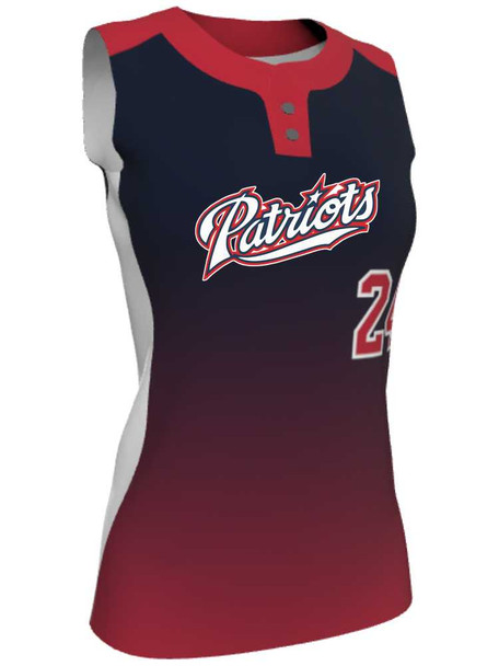 Juice Series - Premium "Breaker Gradient" Custom Sublimated Sleveless 2 Button Softball Jersey 2 Button All Sports Uniforms