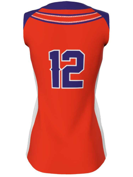 Juice Series - Premium "Down Two" Custom Sublimated Sleveless 2 Button Softball Jersey 2 Button All Sports Uniforms
