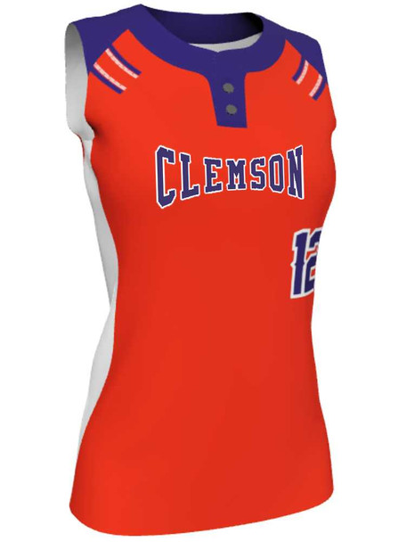 Juice Series - Premium "Down Two" Custom Sublimated Sleveless 2 Button Softball Jersey 2 Button All Sports Uniforms