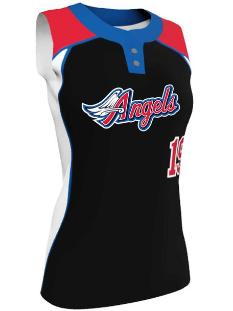 Juice Series - Premium "Stunner" Custom Sublimated Sleveless 2 Button Softball Jersey 2 Button All Sports Uniforms