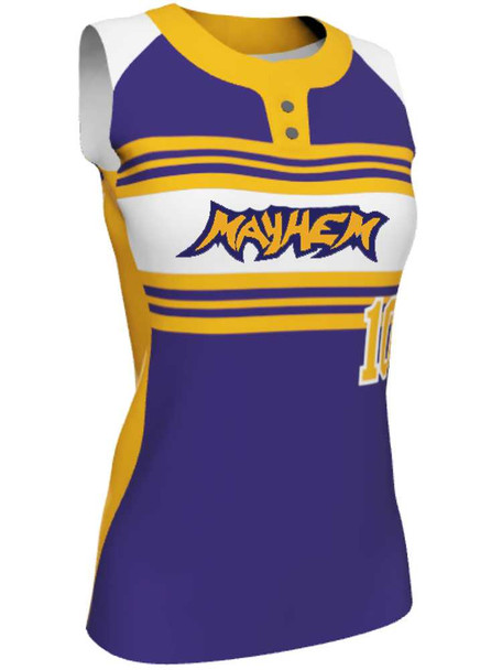 Juice Series - Premium "Enclose" Custom Sublimated Sleeveless 2 Button Softball Set 2 Button All Sports Uniforms