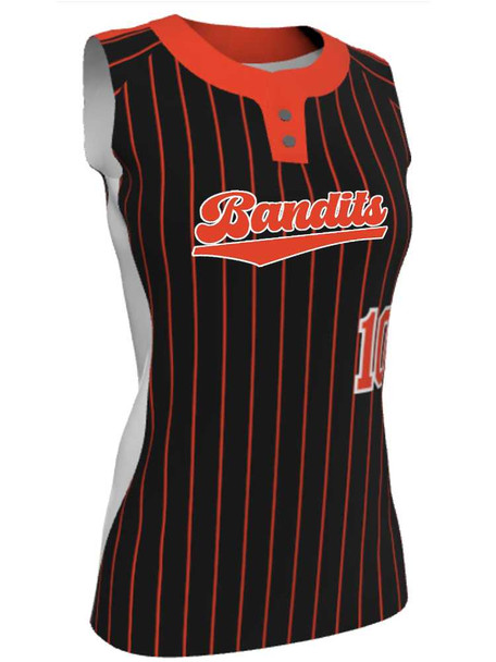 Juice Series - Premium "Stopper" Custom Sublimated Sleeveless 2 Button Softball Set 2 Button All Sports Uniforms