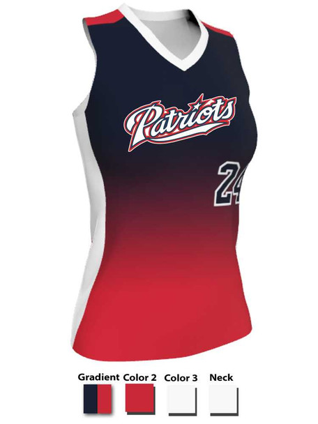 Juice Series - Premium "Breaker Gradient" Custom Sublimated Racerback Softball Jersey Racerback All Sports Uniforms