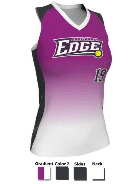 Juice Series - Premium "Curve Gradient" Custom Sublimated Racerback Softball Jersey Racerback All Sports Uniforms