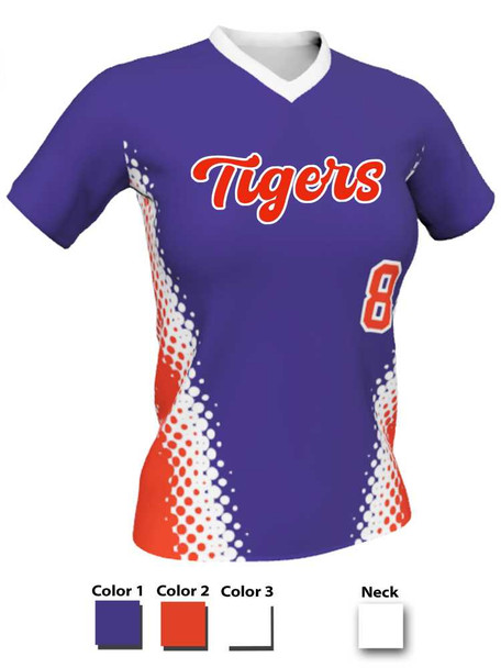 Quick Ship Juice Series "Supernova" Custom Sublimated Softball Jersey Quick Ship Jerseys - 5 Days All Sports Uniforms