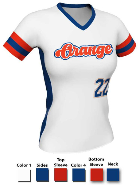 Control Series Premium "Brooklyn" Custom Sublimated V Neck Softball Jersey Premium Softball Vnecks All Sports Uniforms