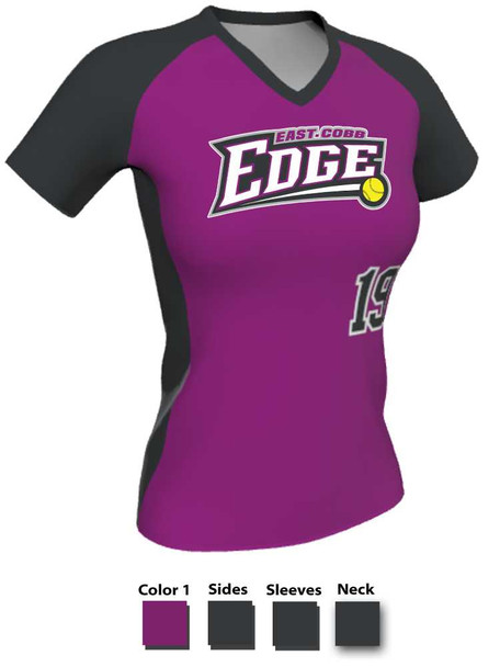 Control Series Premium "Curve" Custom Sublimated V Neck Softball Jersey Premium Softball Vnecks All Sports Uniforms