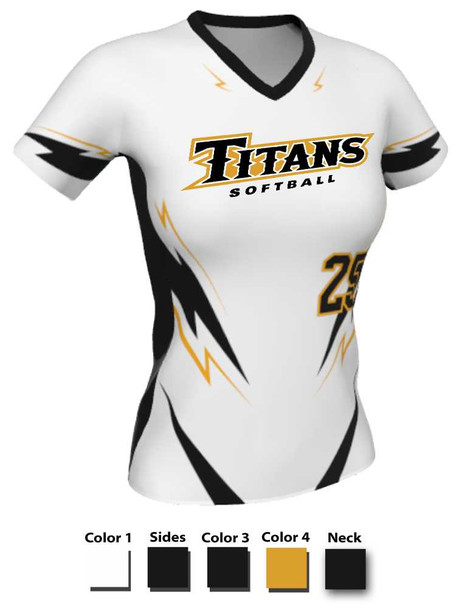 Control Series Premium "Drive" Custom Sublimated V Neck Softball Jersey Premium Softball Vnecks All Sports Uniforms