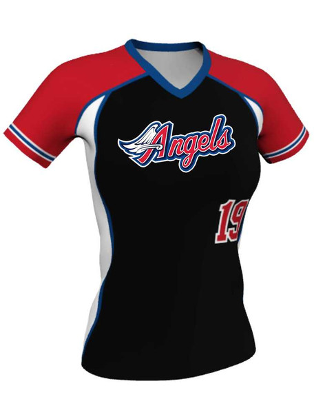 Control Series Premium "Stunner" Custom Sublimated V Neck Softball Jersey Premium Softball Vnecks All Sports Uniforms