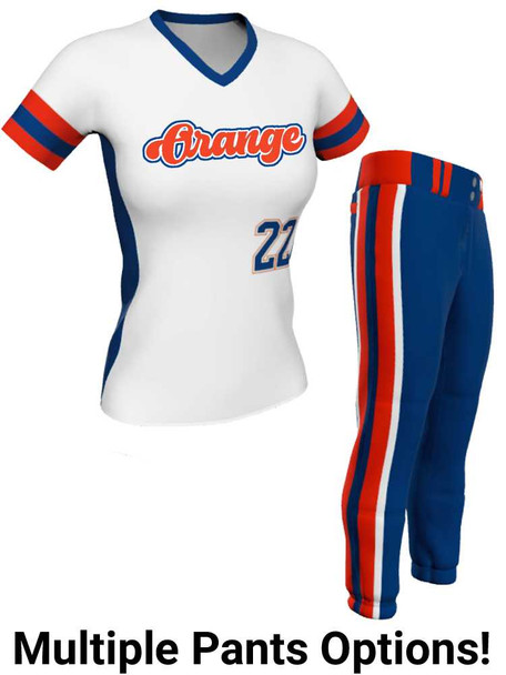 Control Series - Premium "Brooklyn" Custom Sublimated V Neck Softball Set Control Series V Neck - Crew Sets All Sports Uniforms