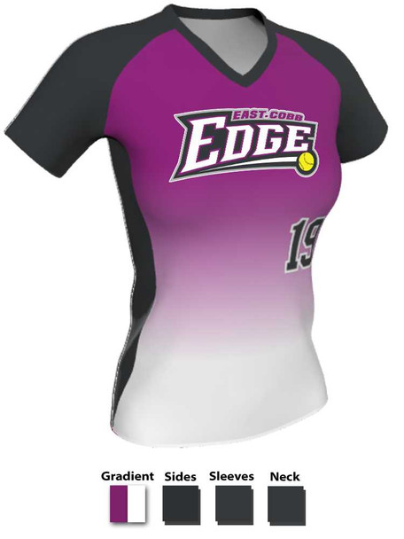 Control Series - Premium "Curve Gradient" Custom Sublimated V Neck Softball Set Control Series V Neck - Crew Sets All Sports Uniforms