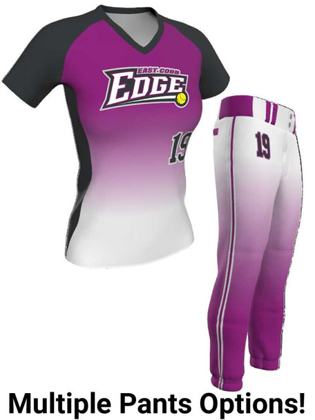 Control Series - Premium "Curve Gradient" Custom Sublimated V Neck Softball Set Control Series V Neck - Crew Sets All Sports Uniforms