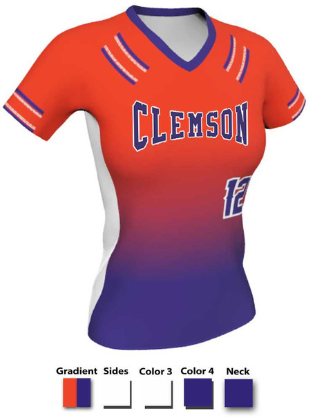 Control Series - Premium "Down Two Gradient" Custom Sublimated V Neck Softball Set Control Series V Neck - Crew Sets All Sports Uniforms