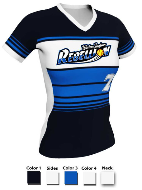 Control Series - Premium "On Deck" Custom Sublimated V Neck Softball Set Control Series V Neck - Crew Sets All Sports Uniforms