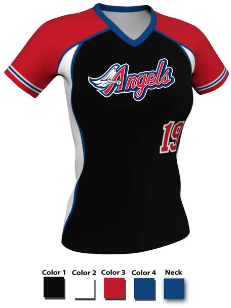 Control Series - Premium "Stunner" Custom Sublimated V Neck Softball Set Control Series V Neck - Crew Sets All Sports Uniforms