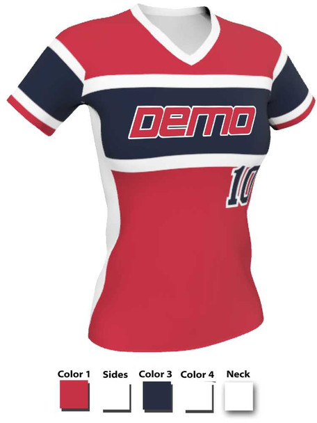 Control Series - Premium "Throwback" Custom Sublimated V Neck Softball Set Control Series V Neck - Crew Sets All Sports Uniforms