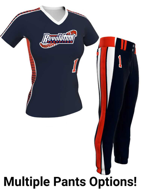 Control Series - Premium "Utility" Custom Sublimated V Neck Softball Set Control Series V Neck - Crew Sets All Sports Uniforms