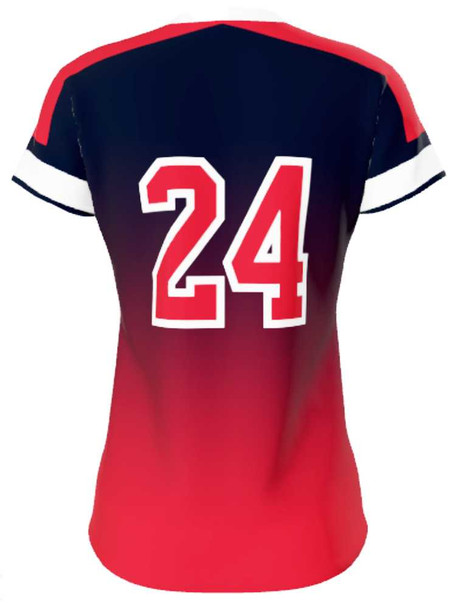 Quick Ship - "Breaker Gradient" Custom Sublimated Cap Sleeve Softball Jersey Quick Ship Jerseys - 5 Days All Sports Uniforms