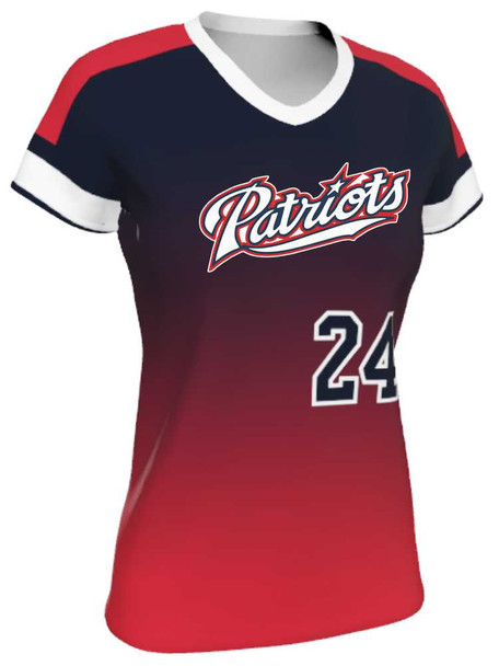 Quick Ship - "Breaker Gradient" Custom Sublimated Cap Sleeve Softball Jersey Quick Ship Jerseys - 5 Days All Sports Uniforms