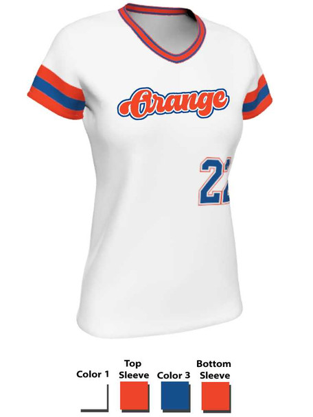 Quick Ship - "Brooklyn" Custom Sublimated Cap Sleeve Softball Jersey Quick Ship Jerseys - 5 Days All Sports Uniforms