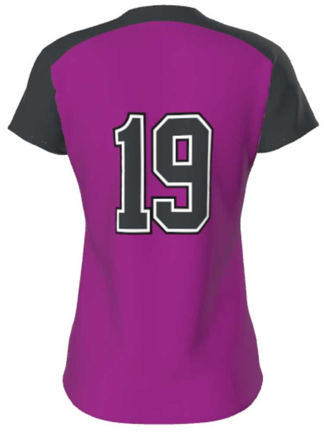 Quick Ship - "Curve" Custom Sublimated Cap Sleeve Softball Jersey Quick Ship Jerseys - 5 Days All Sports Uniforms
