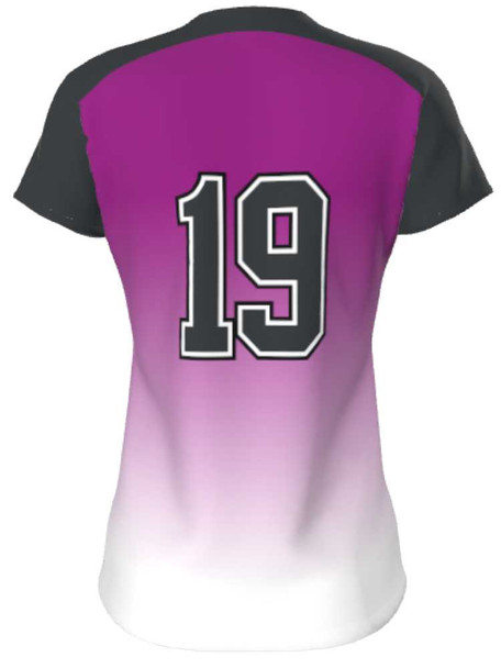 Quick Ship - "Curve Gradient" Custom Sublimated Cap Sleeve Softball Jersey Quick Ship Jerseys - 5 Days All Sports Uniforms