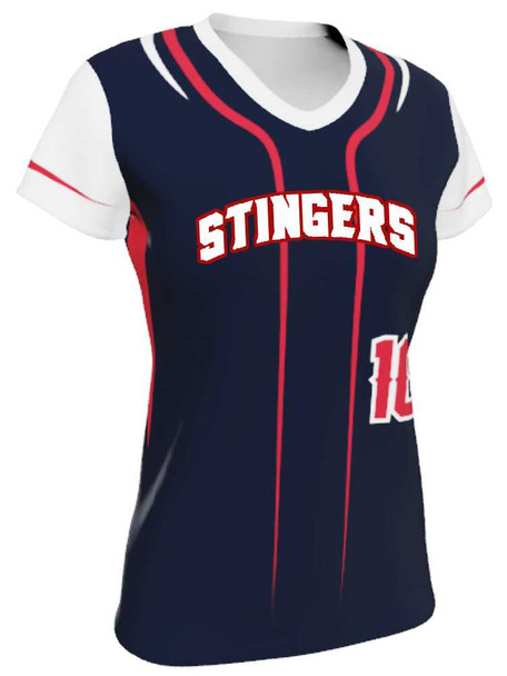 Quick Ship - "Lead Off" Custom Sublimated Cap Sleeve Softball Jersey Quick Ship Jerseys - 5 Days All Sports Uniforms