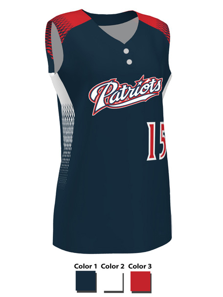 Control Series Premium "Fast Track" Custom Sublimated Sleeveless 2 Button Softball Jersey