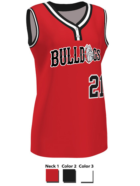 Control Series Premium "Rebel" Custom Sublimated Sleeveless 2 Button Softball Jersey