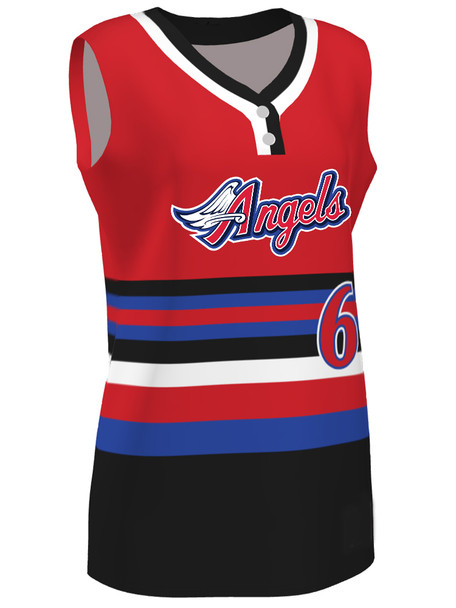 Control Series Premium "Torque" Custom Sublimated Sleeveless 2 Button Softball Jersey