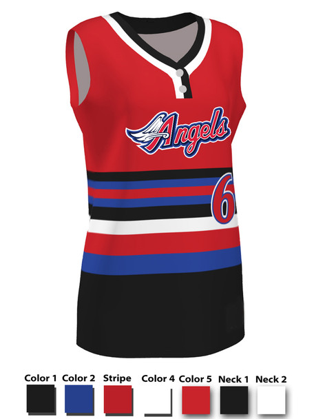 Control Series Premium "Torque" Custom Sublimated Sleeveless 2 Button Softball Jersey