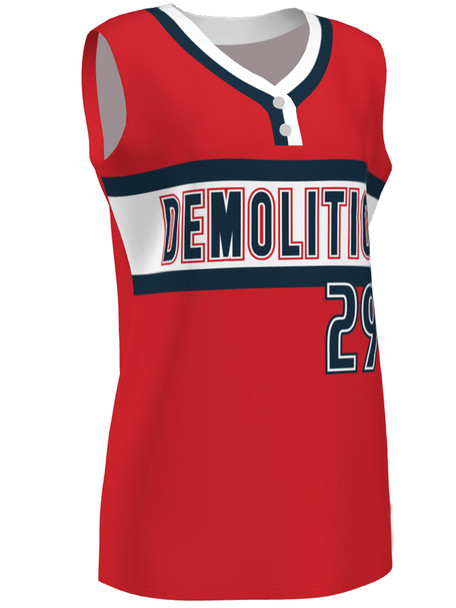 Control Series Premium "Velocity" Custom Sublimated Sleeveless 2 Button Softball Jersey
