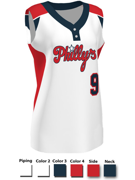 Control Series Premium "Venom" Custom Sublimated Sleeveless 2 Button Softball Jersey