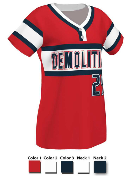 Control Series Premium "Velocity" Custom Sublimated 2 Button Softball Jersey 2 Button Jerseys All Sports Uniforms