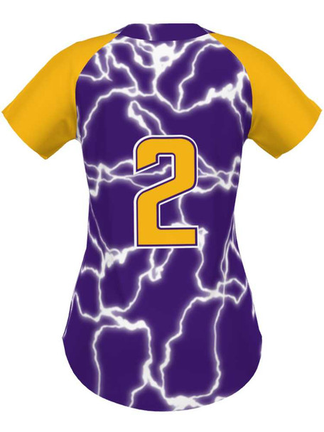 Control Series Premium "Viper Electric" Custom Sublimated 2 Button Softball Jersey 2 Button Jerseys All Sports Uniforms