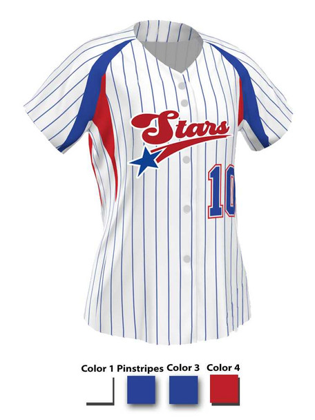 Control Series Premium "All Star" Custom Sublimated Full Button Softball Jersey Button Front Jerseys All Sports Uniforms
