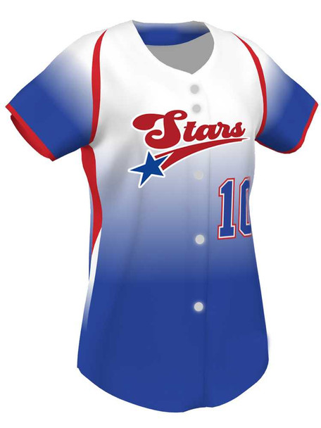 Control Series Premium "All Star Gradient" Custom Sublimated Full Button Softball Jersey Button Front Jerseys All Sports Uniforms
