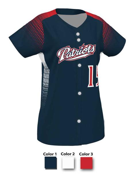 Control Series Premium "Fast Track" Custom Sublimated Full Button Softball Jersey Button Front Jerseys All Sports Uniforms