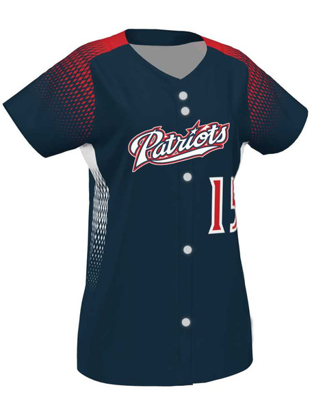 Control Series Premium "Fast Track" Custom Sublimated Full Button Softball Jersey Button Front Jerseys All Sports Uniforms