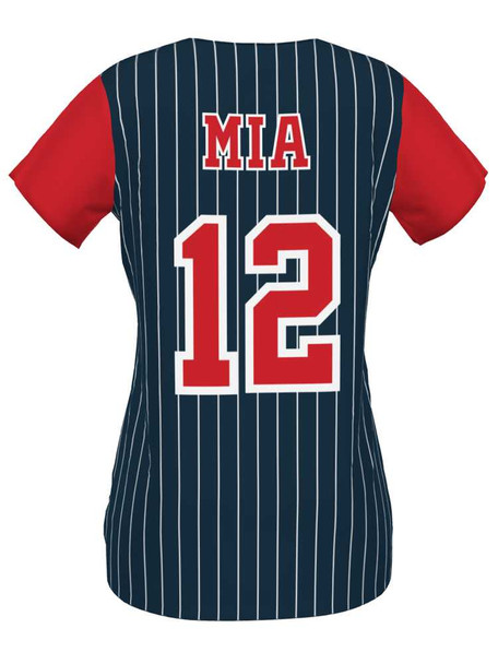 Control Series Premium "Viper Pinstripes" Custom Sublimated Full Button Softball Jersey Button Front Jerseys All Sports Uniforms