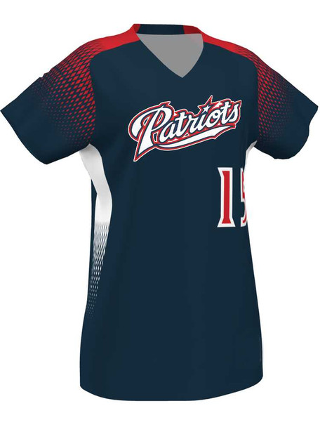 Control Series Premium "Fast Track" Custom Sublimated V Neck Softball Jersey Premium Softball Vnecks All Sports Uniforms