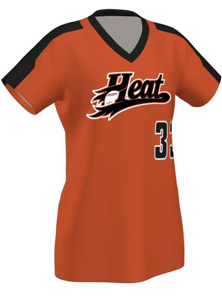 Control Series Premium "Heat" Custom Sublimated V Neck Softball Jersey Premium Softball Vnecks All Sports Uniforms